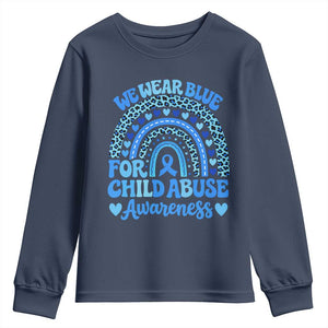 We Wear Blue Child Abuse Prevention Youth Sweatshirt TS10 Navy Print Your Wear