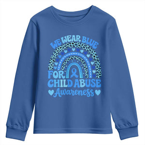 We Wear Blue Child Abuse Prevention Youth Sweatshirt TS10 Royal Blue Print Your Wear