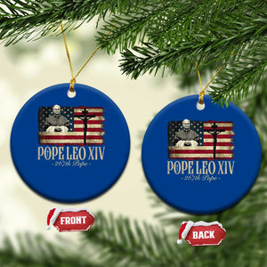 Da Pope Leo XIV Ceramic Ornament From America Chicago USA Flag Cross TS10 1pc Blue Print Your Wear
