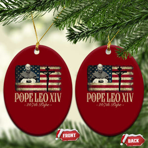 Da Pope Leo XIV Ceramic Ornament From America Chicago USA Flag Cross TS10 Print Your Wear