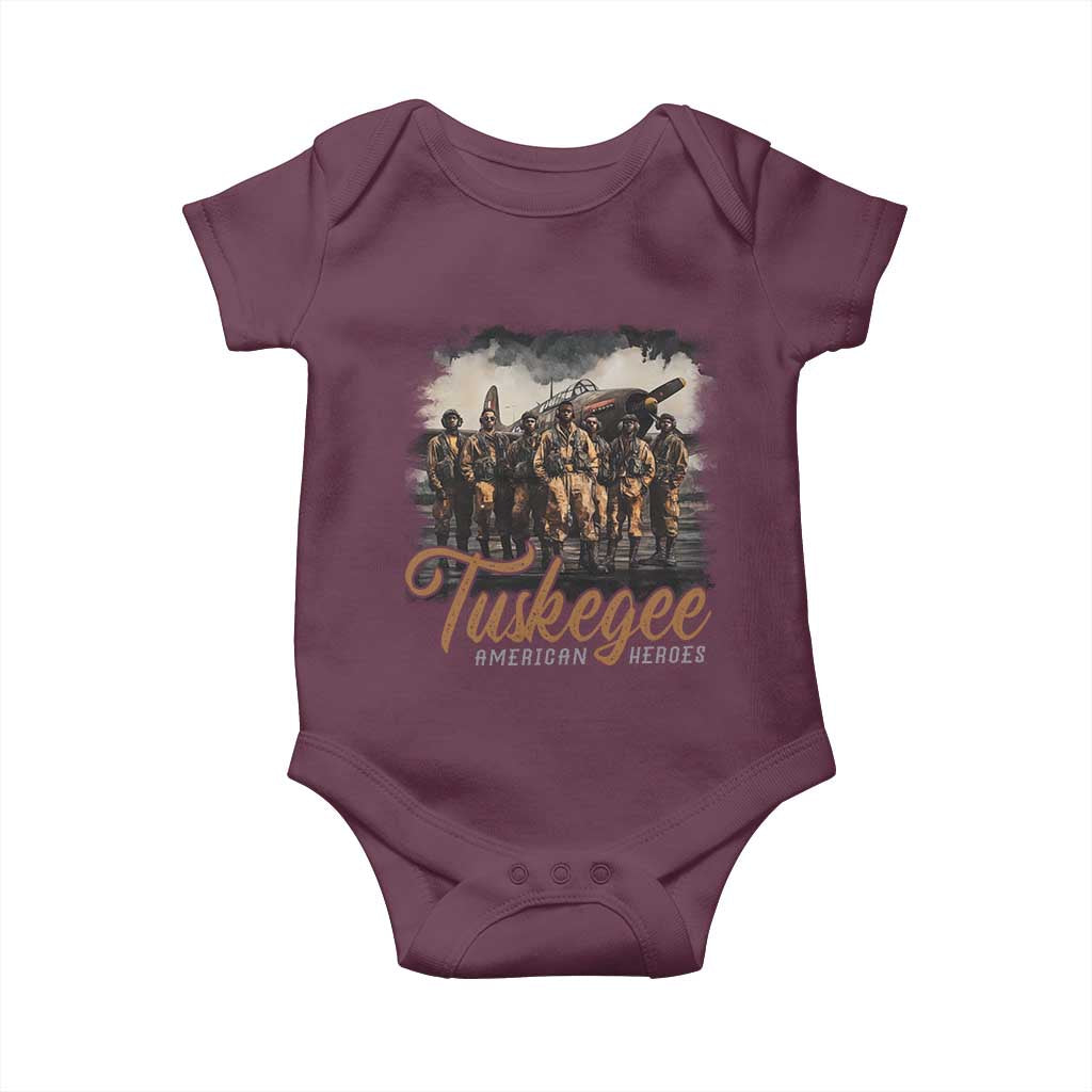 Tuskegee Airmen Baby Onesie African American Heroes WW2 Tribute Black History Month TS10 Maroon Print Your Wear