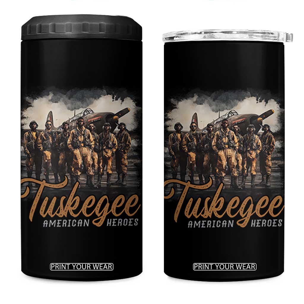 Tuskegee Airmen 4 in 1 Can Cooler Tumbler African American Heroes WW2 Tribute Black History Month TS10 One Size: 16 oz Black Print Your Wear