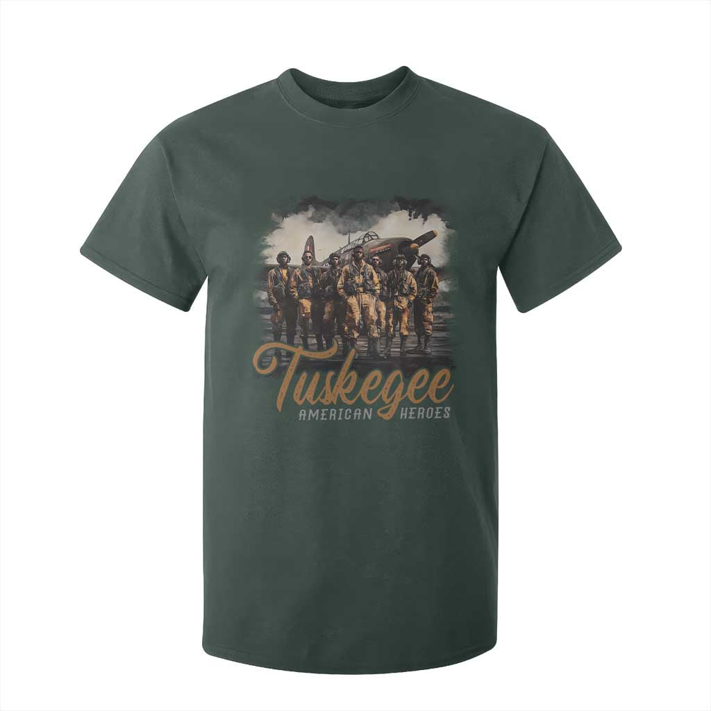 Tuskegee Airmen T Shirt For Kid African American Heroes WW2 Tribute Black History Month TS10 Dark Forest Green Print Your Wear
