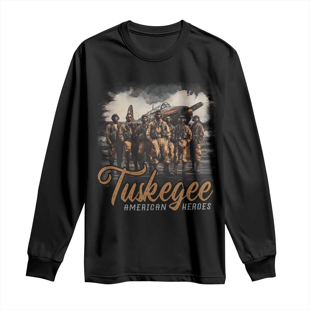 Tuskegee Airmen Long Sleeve Shirt African American Heroes WW2 Tribute Black History Month TS10 Black Print Your Wear