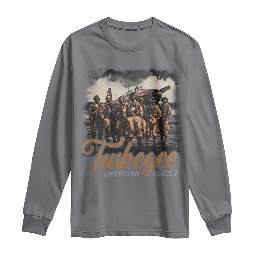 Tuskegee Airmen Long Sleeve Shirt African American Heroes WW2 Tribute Black History Month TS10 Charcoal Print Your Wear
