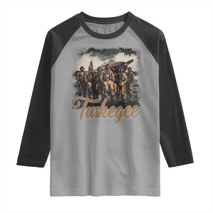 Tuskegee Airmen Raglan Shirt African American Heroes WW2 Tribute Black History Month TS10 Sport Gray Black Print Your Wear
