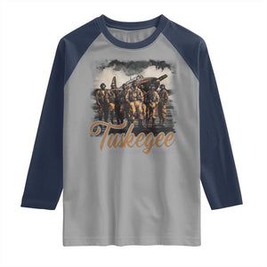Tuskegee Airmen Raglan Shirt African American Heroes WW2 Tribute Black History Month TS10 Sport Gray Navy Print Your Wear