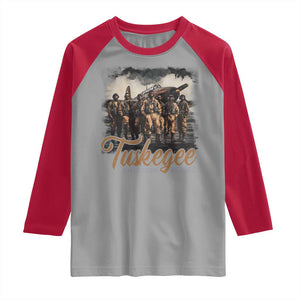 Tuskegee Airmen Raglan Shirt African American Heroes WW2 Tribute Black History Month TS10 Sport Gray Red Print Your Wear