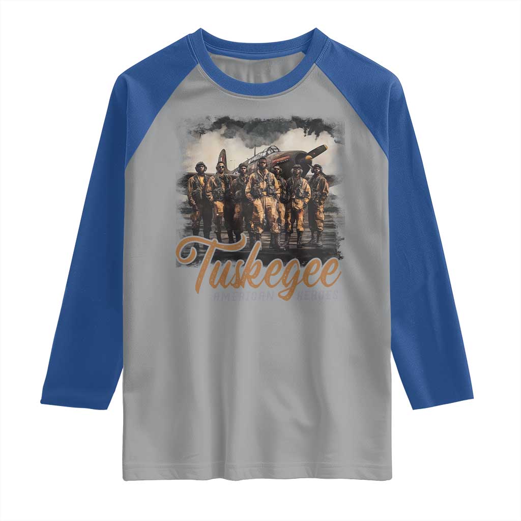Tuskegee Airmen Raglan Shirt African American Heroes WW2 Tribute Black History Month TS10 Sport Gray Royal Print Your Wear