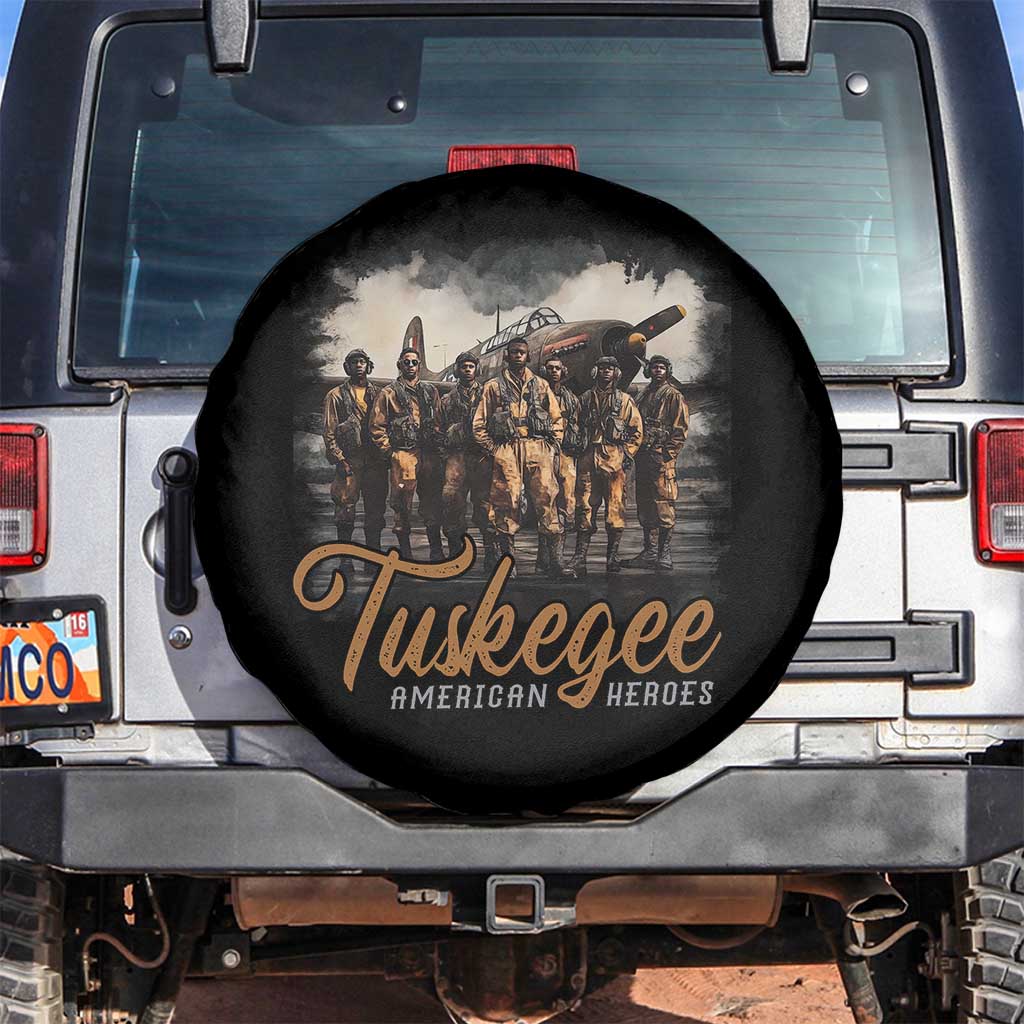 Tuskegee Airmen Spare Tire Cover African American Heroes WW2 Tribute Black History Month TS10 No hole Black Print Your Wear