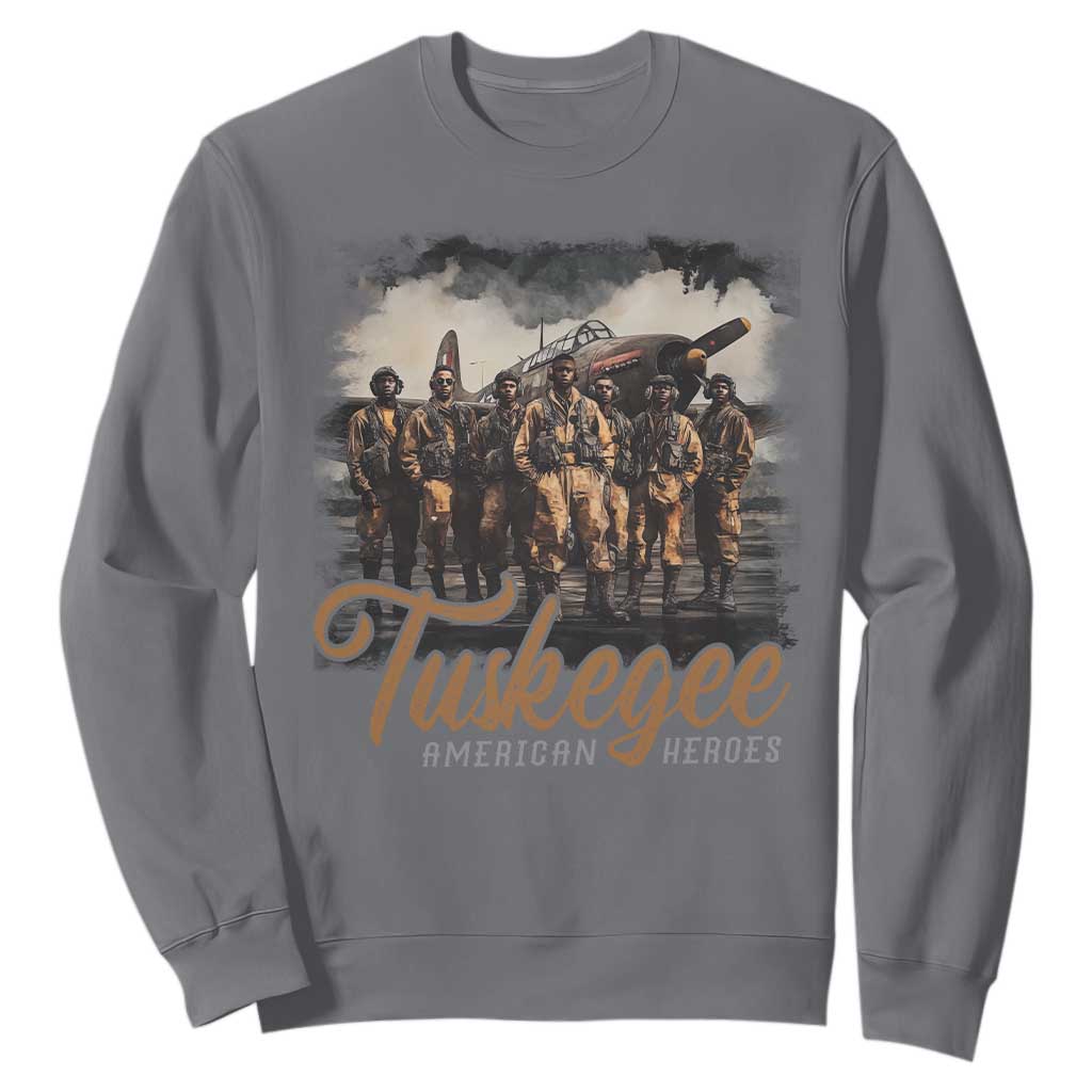 Tuskegee Airmen Sweatshirt African American Heroes WW2 Tribute Black History Month TS10 Charcoal Print Your Wear