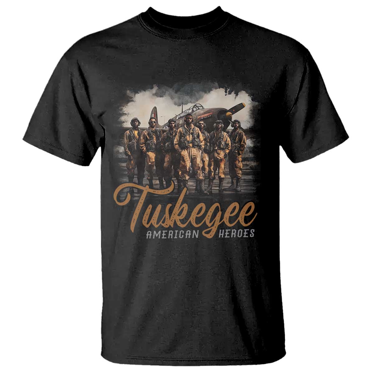 Tuskegee Airmen T Shirt African American Heroes WW2 Tribute Black History Month TS10 Black Print Your Wear