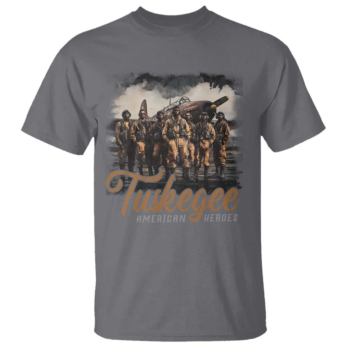 Tuskegee Airmen T Shirt African American Heroes WW2 Tribute Black History Month TS10 Charcoal Print Your Wear