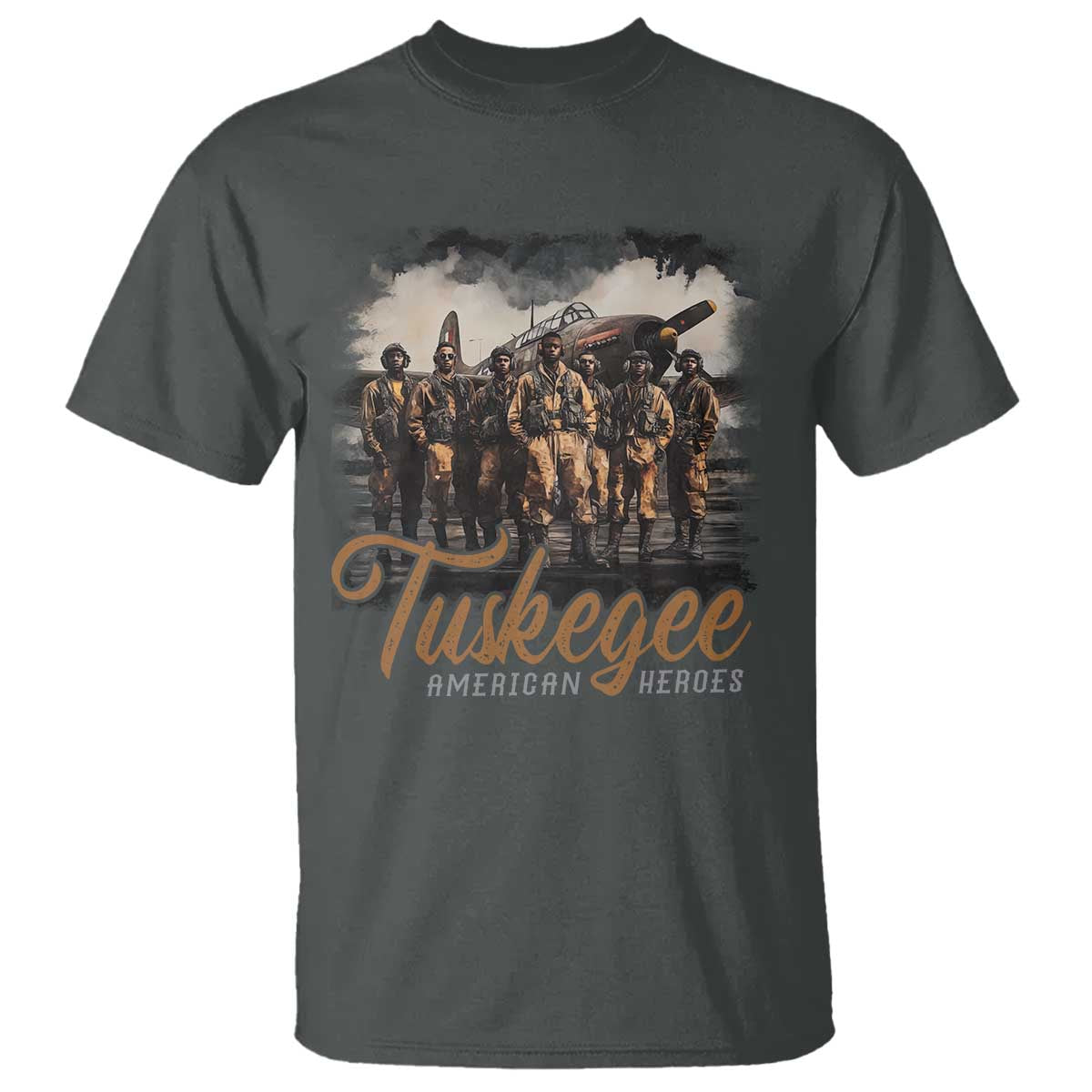 Tuskegee Airmen T Shirt African American Heroes WW2 Tribute Black History Month TS10 Dark Heather Print Your Wear