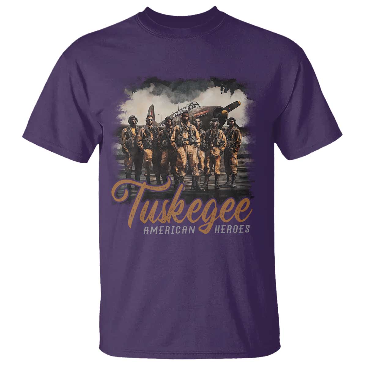 Tuskegee Airmen T Shirt African American Heroes WW2 Tribute Black History Month TS10 Purple Print Your Wear