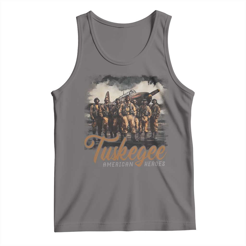 Tuskegee Airmen Tank Top African American Heroes WW2 Tribute Black History Month TS10 Deep Heather Print Your Wear