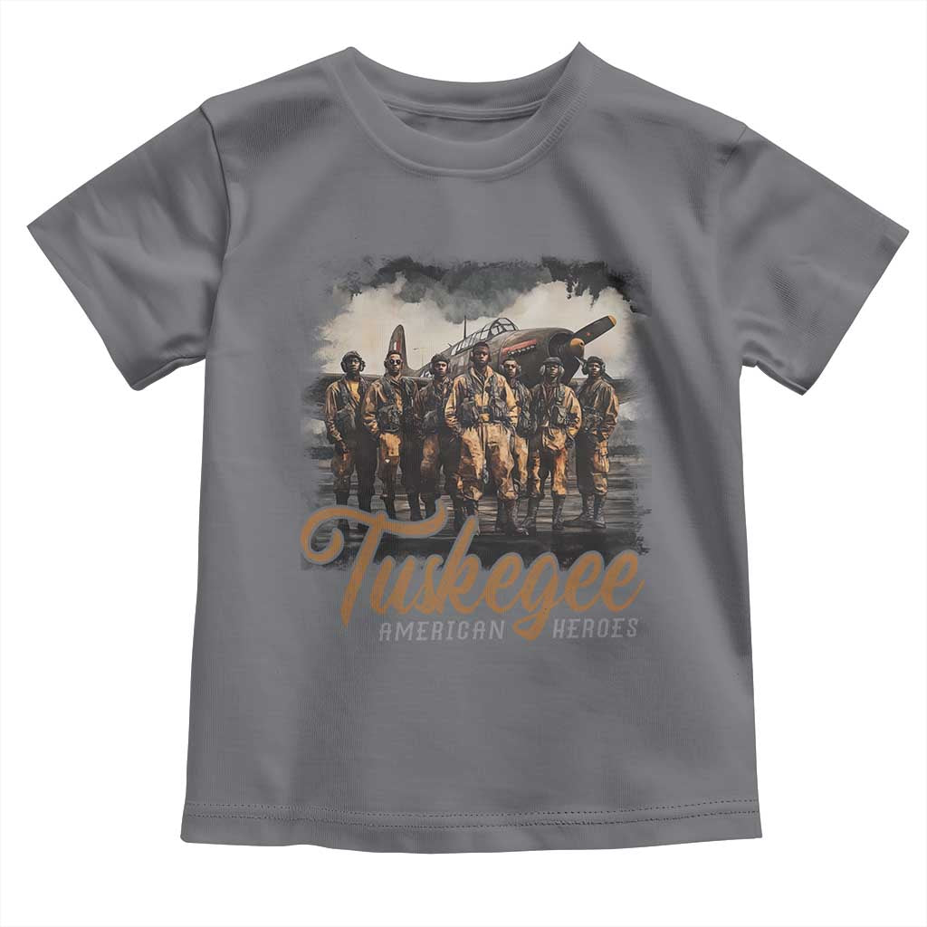 Tuskegee Airmen Toddler T Shirt African American Heroes WW2 Tribute Black History Month TS10 Charcoal Print Your Wear