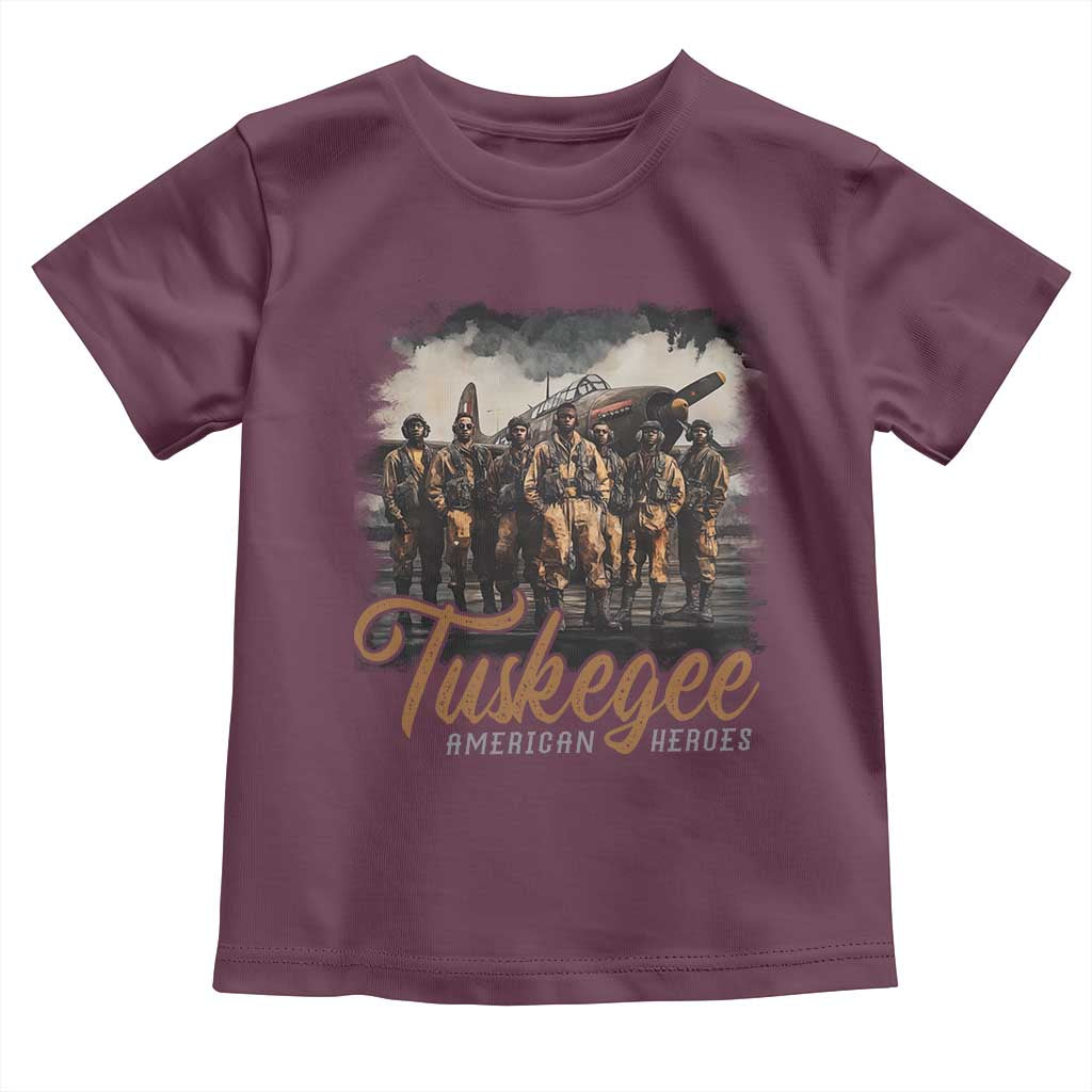 Tuskegee Airmen Toddler T Shirt African American Heroes WW2 Tribute Black History Month TS10 Maroon Print Your Wear