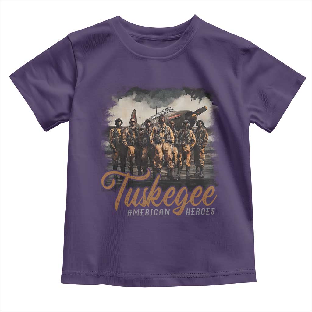 Tuskegee Airmen Toddler T Shirt African American Heroes WW2 Tribute Black History Month TS10 Purple Print Your Wear