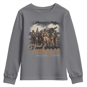 Tuskegee Airmen Youth Sweatshirt African American Heroes WW2 Tribute Black History Month TS10 Charcoal Print Your Wear