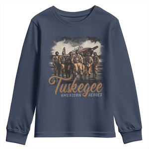 Tuskegee Airmen Youth Sweatshirt African American Heroes WW2 Tribute Black History Month TS10 Navy Print Your Wear