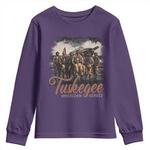 Tuskegee Airmen Youth Sweatshirt African American Heroes WW2 Tribute Black History Month TS10 Purple Print Your Wear