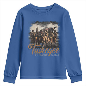 Tuskegee Airmen Youth Sweatshirt African American Heroes WW2 Tribute Black History Month TS10 Royal Blue Print Your Wear