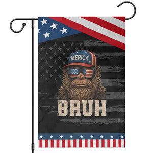 Bruh Bigfoot Merica Garden Flag American Flag Patriotic 4th Of July TS10 Distressed Black Blue Print Your Wear