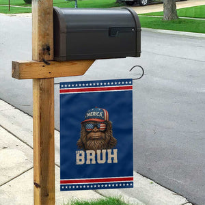 Bruh Bigfoot Merica Garden Flag American Flag Patriotic 4th Of July TS10 Classic Blue Red Print Your Wear
