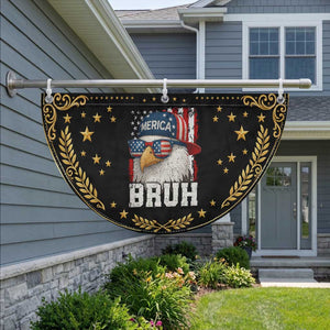 Bruh 'Merica Bald Eagle 4th of July Patriotic Fan Flag USA Flag