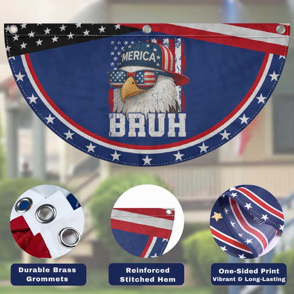 Bruh 'Merica Bald Eagle 4th of July Patriotic Fan Flag USA Flag