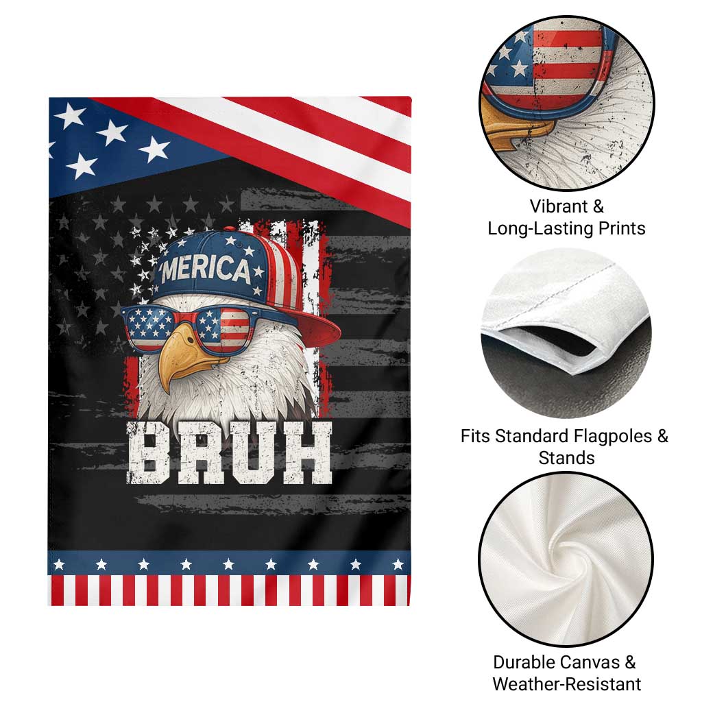 Bruh 'Merica Bald Eagle 4th of July Garden Flag Patriotic USA Flag TS10 Print Your Wear