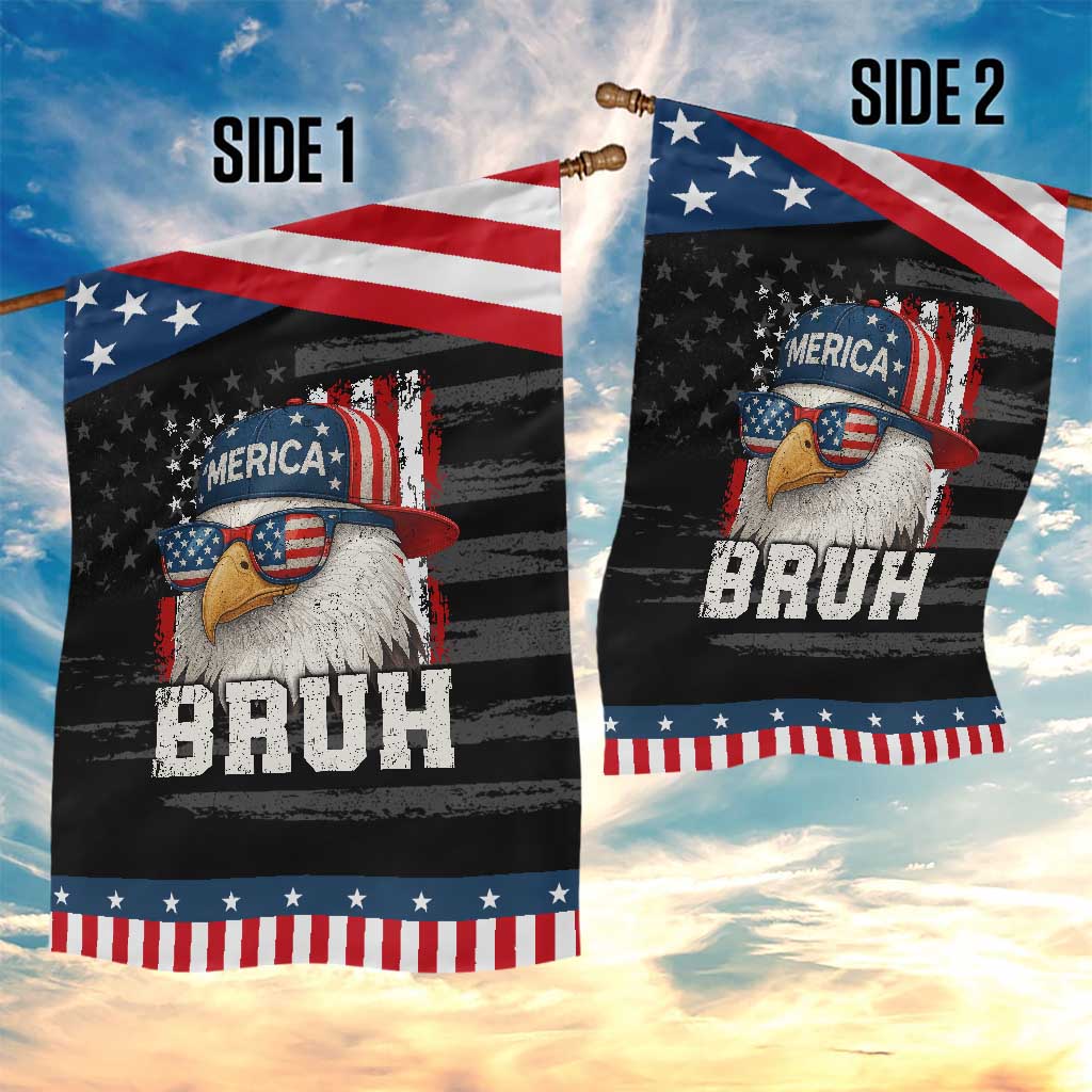 Bruh 'Merica Bald Eagle 4th of July Garden Flag Patriotic USA Flag TS10 Print Your Wear