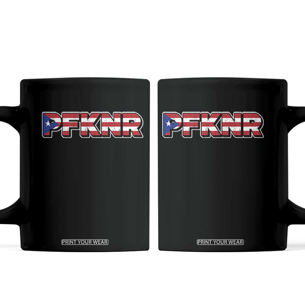 PFKNR Coffee Mug Vintage Boricua Puerto Rican Flag TS10 Black Print Your Wear