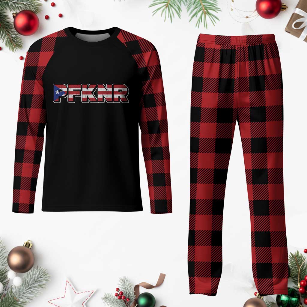PFKNR Plaid Pajama Set Vintage Boricua Puerto Rican Flag TS10 Buffalo Plaid Print Your Wear