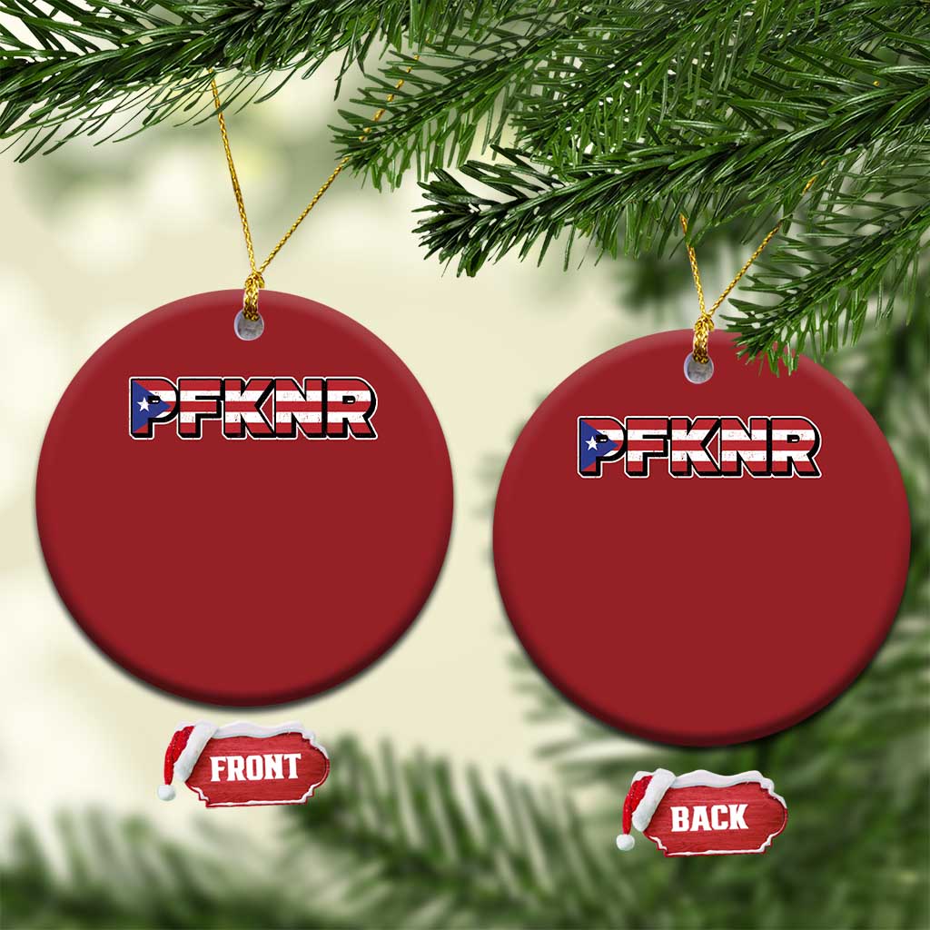 PFKNR Christmas Ornament Vintage Boricua Puerto Rican Flag TS10 Circle Red Print Your Wear