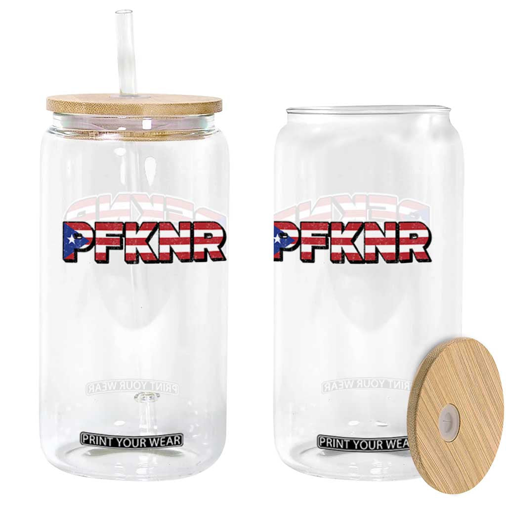 PFKNR Glass Can Vintage Boricua Puerto Rican Flag TS10 Print Your Wear