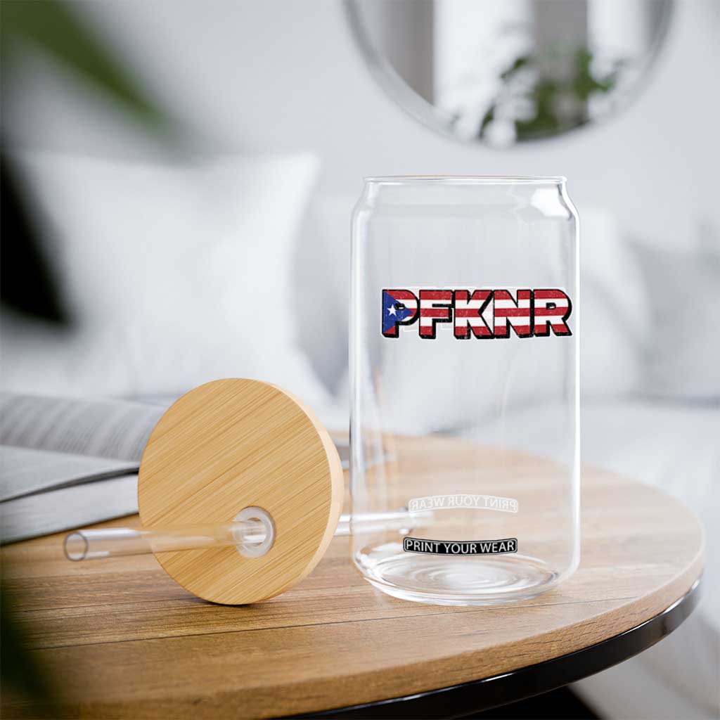 PFKNR Glass Can Vintage Boricua Puerto Rican Flag TS10 Print Your Wear