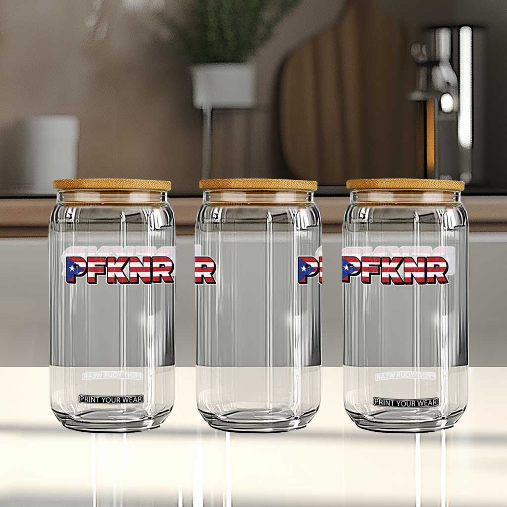 PFKNR Glass Can Vintage Boricua Puerto Rican Flag TS10 Print Your Wear