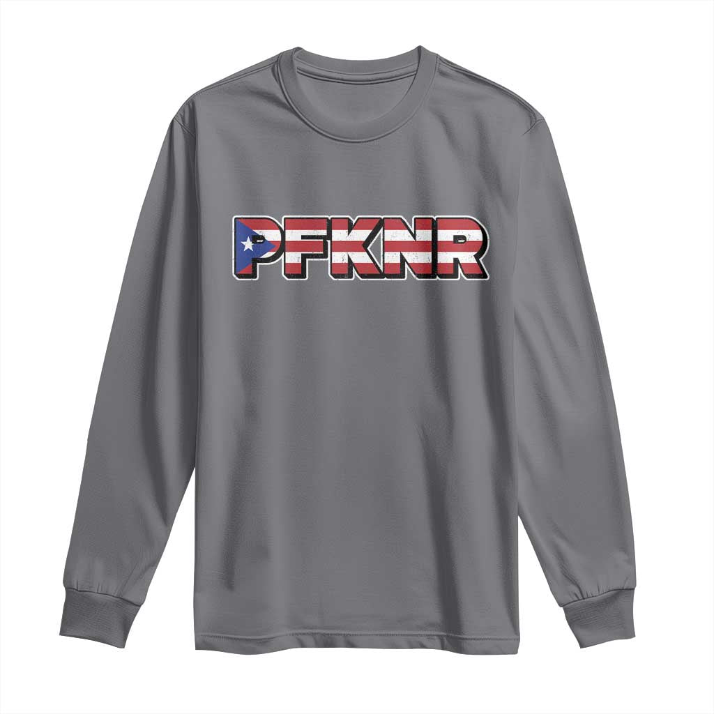 PFKNR Long Sleeve Shirt Vintage Boricua Puerto Rican Flag TS10 Charcoal Print Your Wear