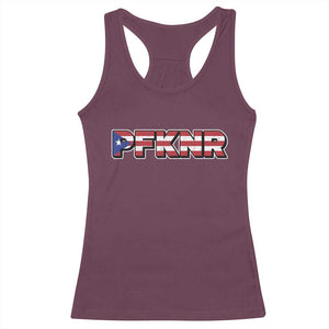 PFKNR Racerback Tank Top Vintage Boricua Puerto Rican Flag TS10 Maroon Print Your Wear
