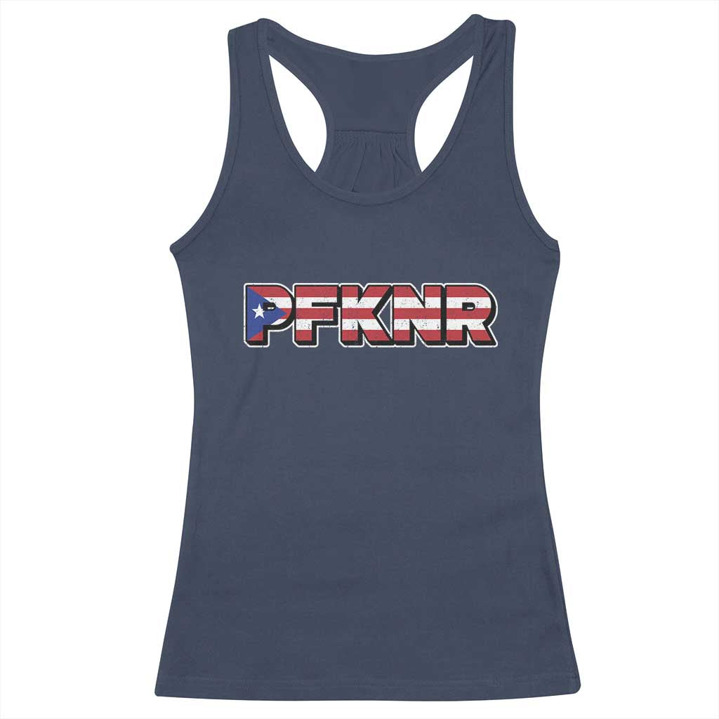 PFKNR Racerback Tank Top Vintage Boricua Puerto Rican Flag TS10 Navy Print Your Wear