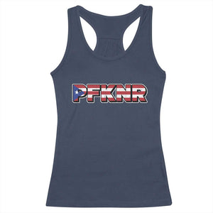 PFKNR Racerback Tank Top Vintage Boricua Puerto Rican Flag TS10 Navy Print Your Wear