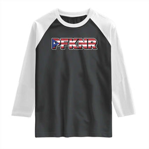 PFKNR Raglan Shirt Vintage Boricua Puerto Rican Flag TS10 Black White Print Your Wear