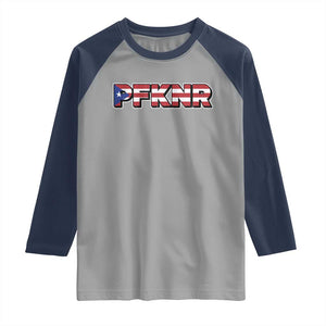 PFKNR Raglan Shirt Vintage Boricua Puerto Rican Flag TS10 Sport Gray Navy Print Your Wear