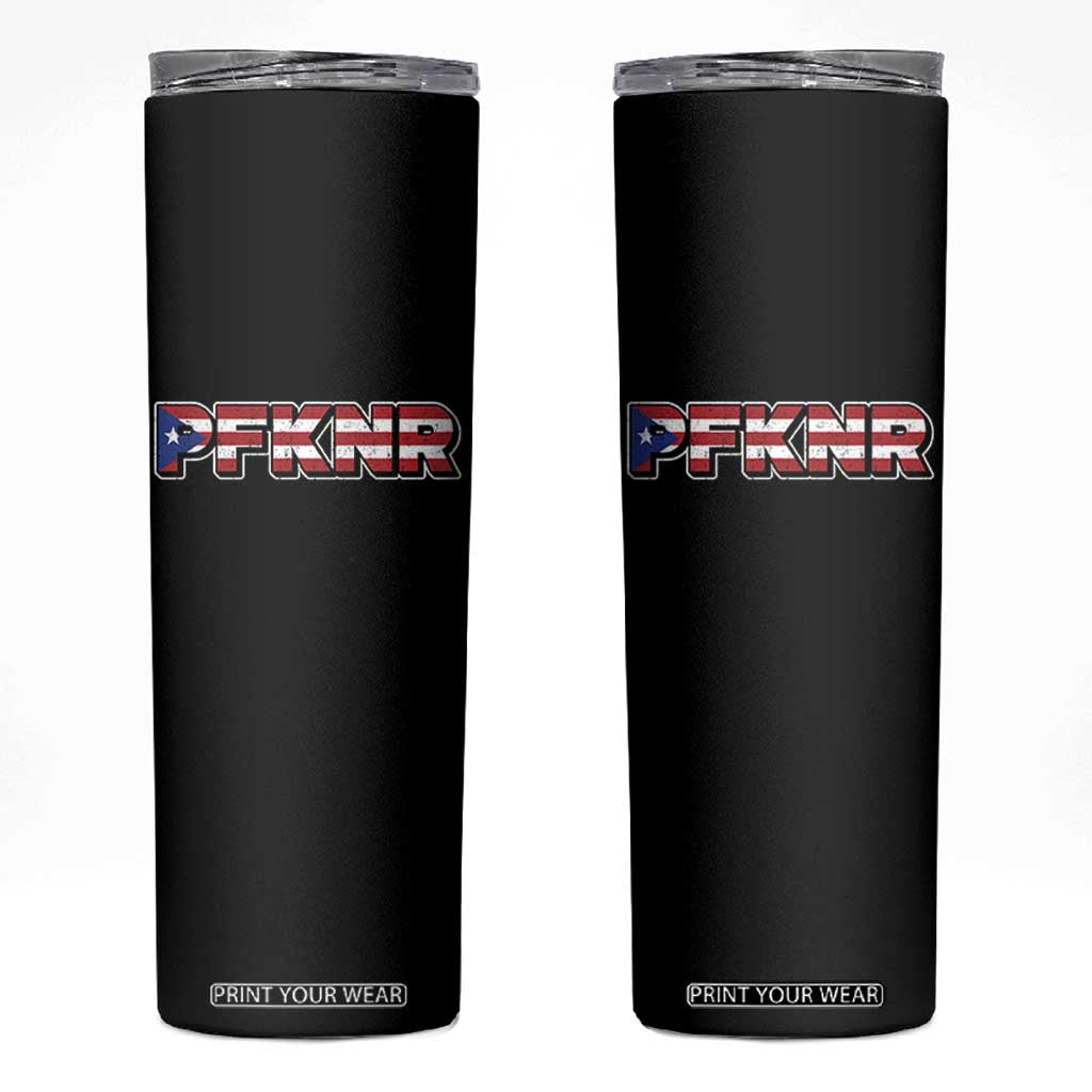 PFKNR Skinny Tumbler Vintage Boricua Puerto Rican Flag TS10 Black Print Your Wear