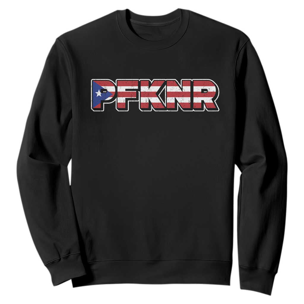 PFKNR Sweatshirt Vintage Boricua Puerto Rican Flag TS10 Black Print Your Wear