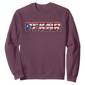 PFKNR Sweatshirt Vintage Boricua Puerto Rican Flag TS10 Maroon Print Your Wear