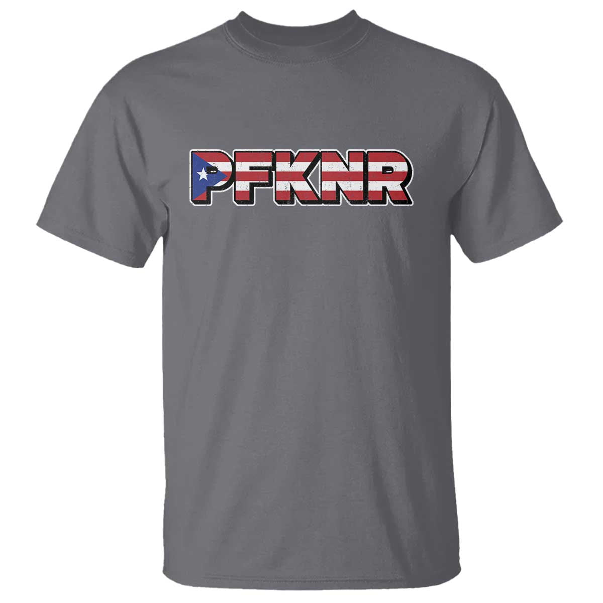 PFKNR T Shirt Vintage Boricua Puerto Rican Flag TS10 Charcoal Print Your Wear