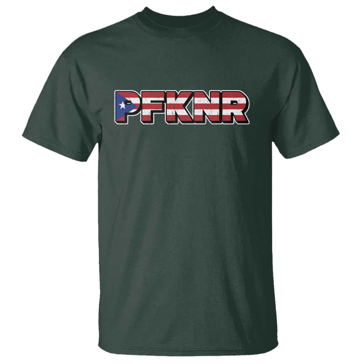 PFKNR T Shirt Vintage Boricua Puerto Rican Flag TS10 Dark Forest Green Print Your Wear